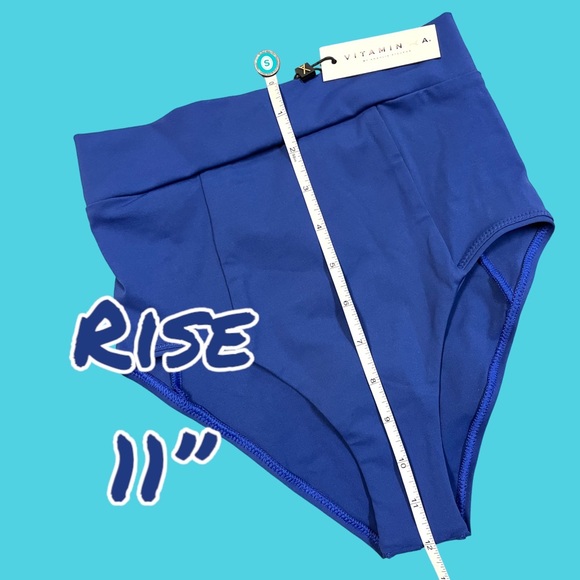 NWT Vitamin A Elena High Rise bikini bottoms in royal blue. Size 4/XS 👙☀️👒 - Picture 6 of 9